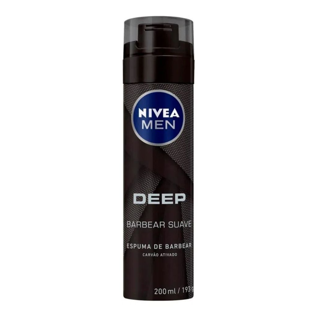 Espuma de Barbear Nivea Men Deep Suave Carvão Ativado 200ml