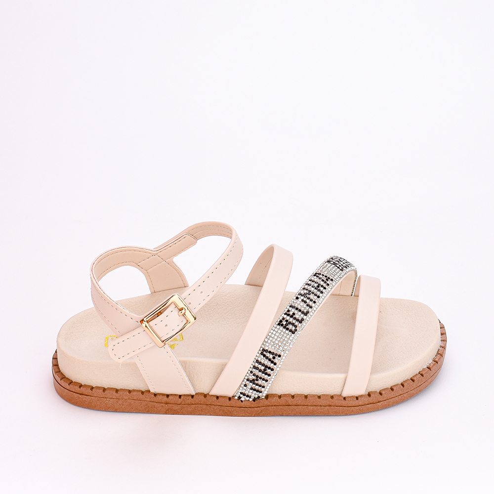 Sandália Infantil Fashion Kidy Birken Canal da Belinha Oficial Marfim