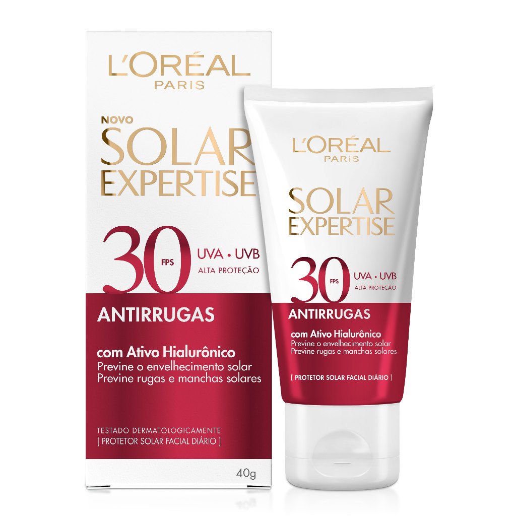 Protetor Solar Facial L'Oréal Paris Solar Expertise Antirrugas Fps 30 40G - Beauty