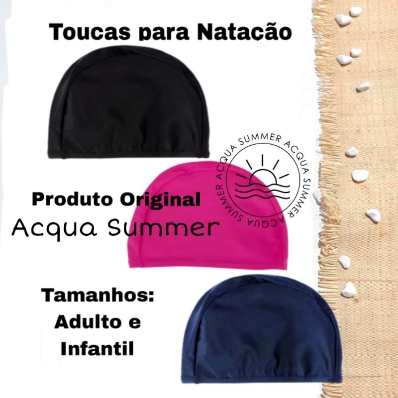 Touca para Natação, Hidroginástica Unissex em Tecido UV50/Tamanho Infantil Adulto, Plus Size/Forrada