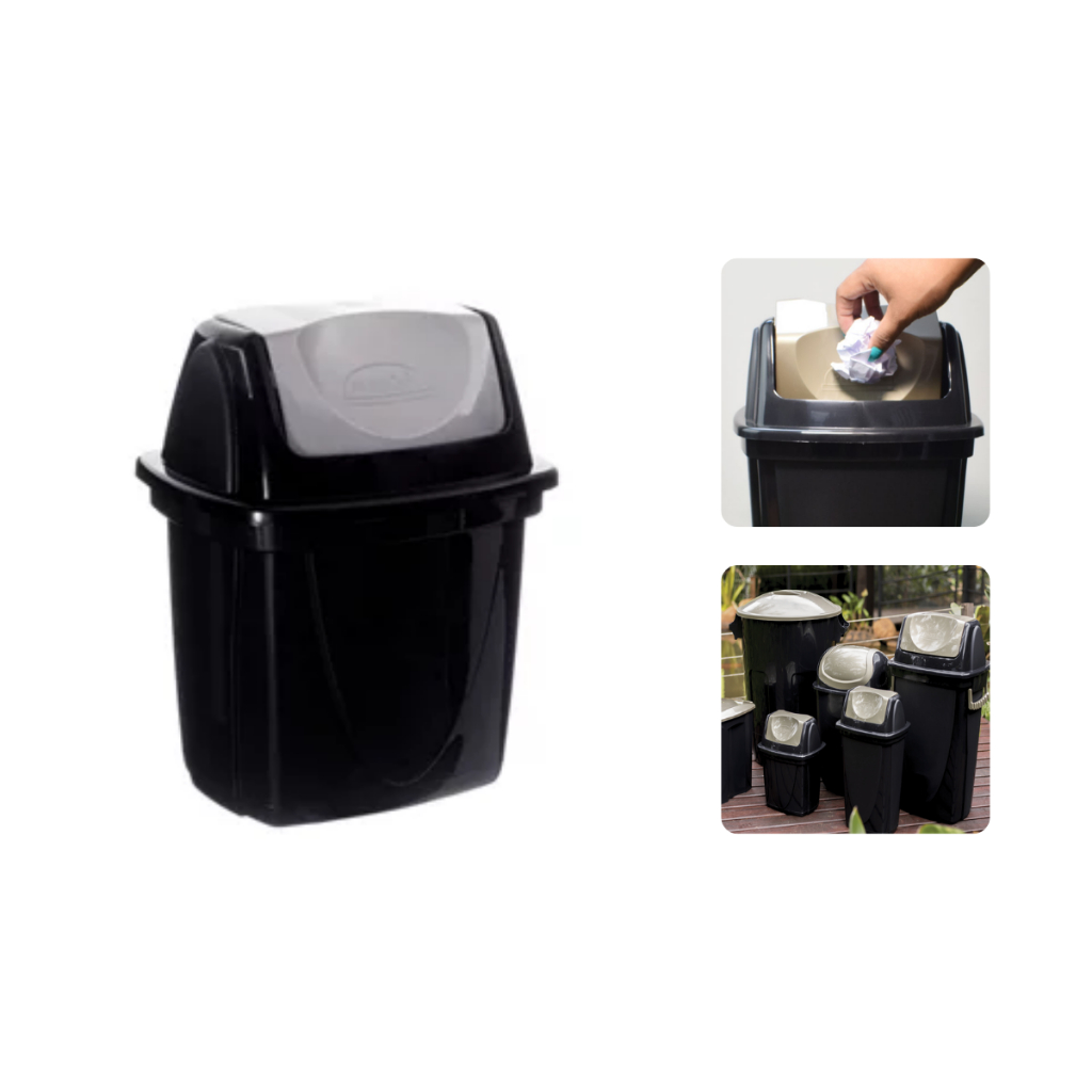 Lixeira Basculante Ecoblack 6,5L Cozinha Escritório Banheiro