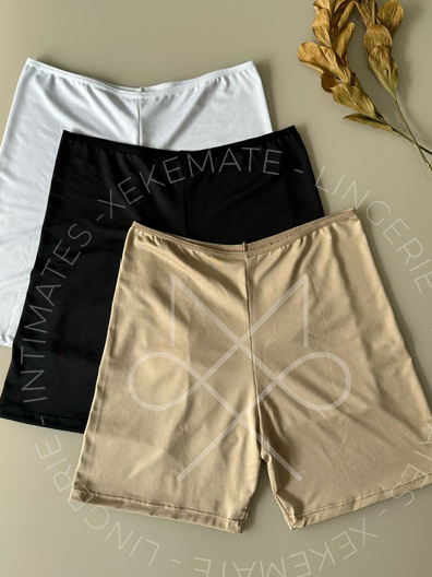 Kit 3 Short Anágua Liso Bermuda Segunda Pele Feminina