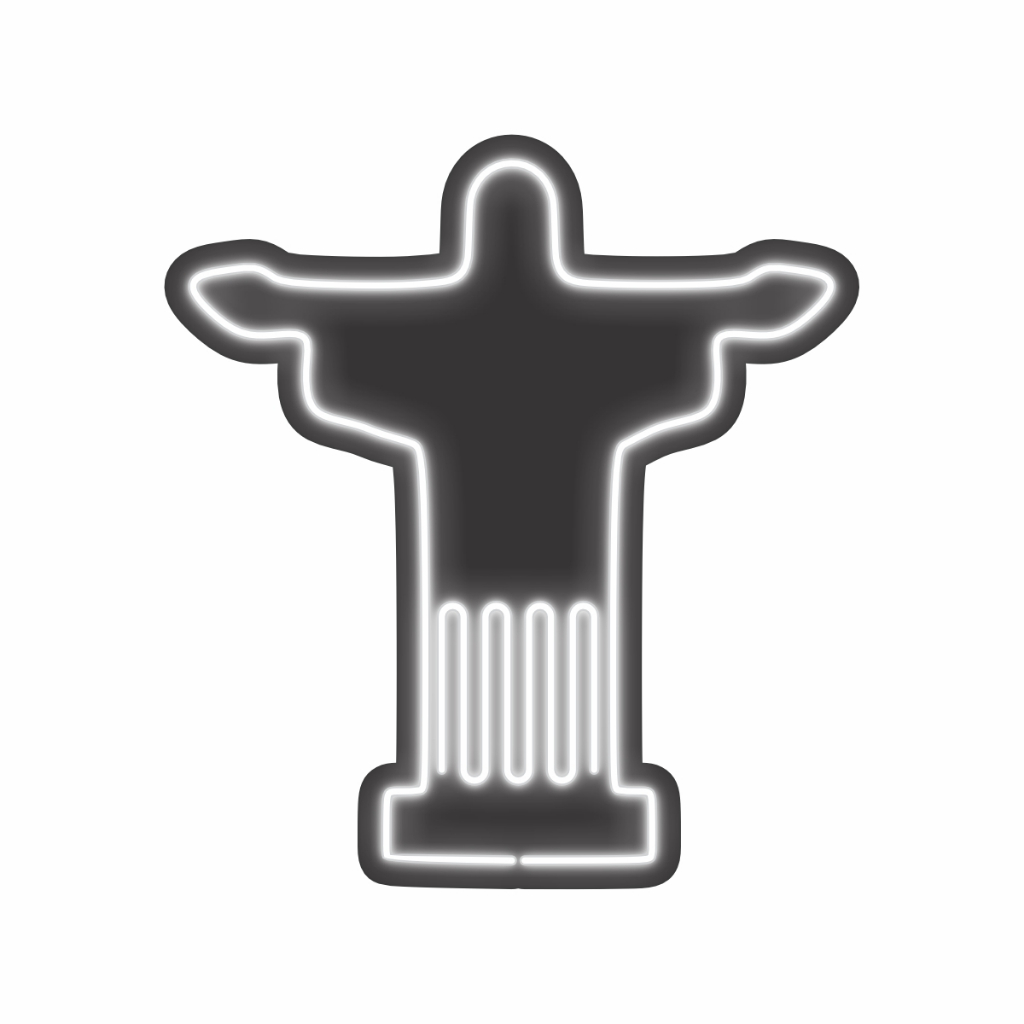 Luminoso Led Neon Cristo Redentor Painel Iluminado Jesus Rio de Janeiro