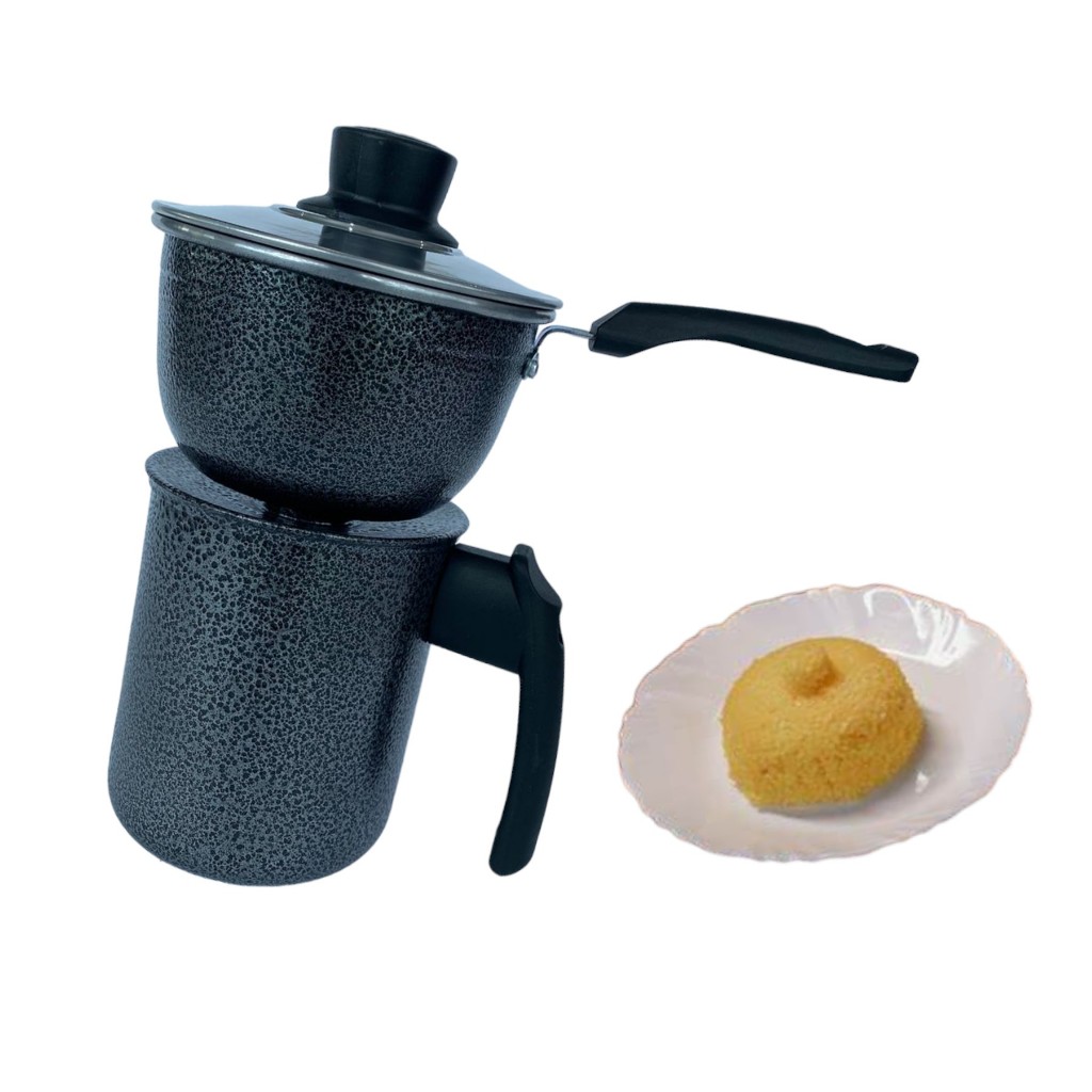 Cuscuzeira Individual Aluminio 2 em 1 Porcao Unica Cuzcuz Nordestino