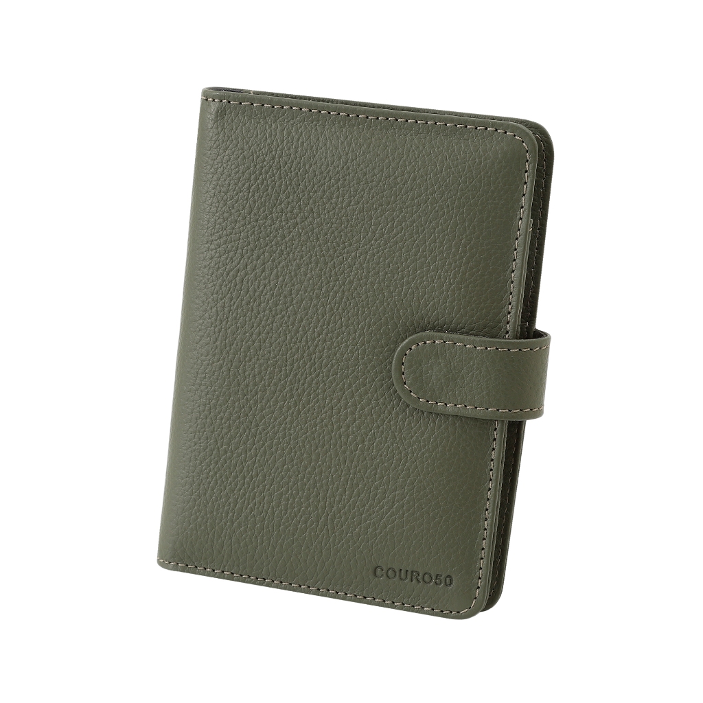 Porta-Passaporte Masculino de Couro Bovino Legítimo c/ Bolso para AirTag Couro50