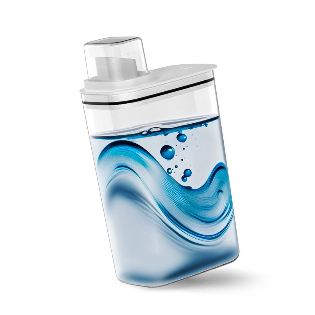 Dispenser Para Sabão em Pó Amaciante e Líquido Lavanderia com Tampa Dosadora para Limpeza Flow 2,3L Branco Ou Lavandeira Limpeza Roupas