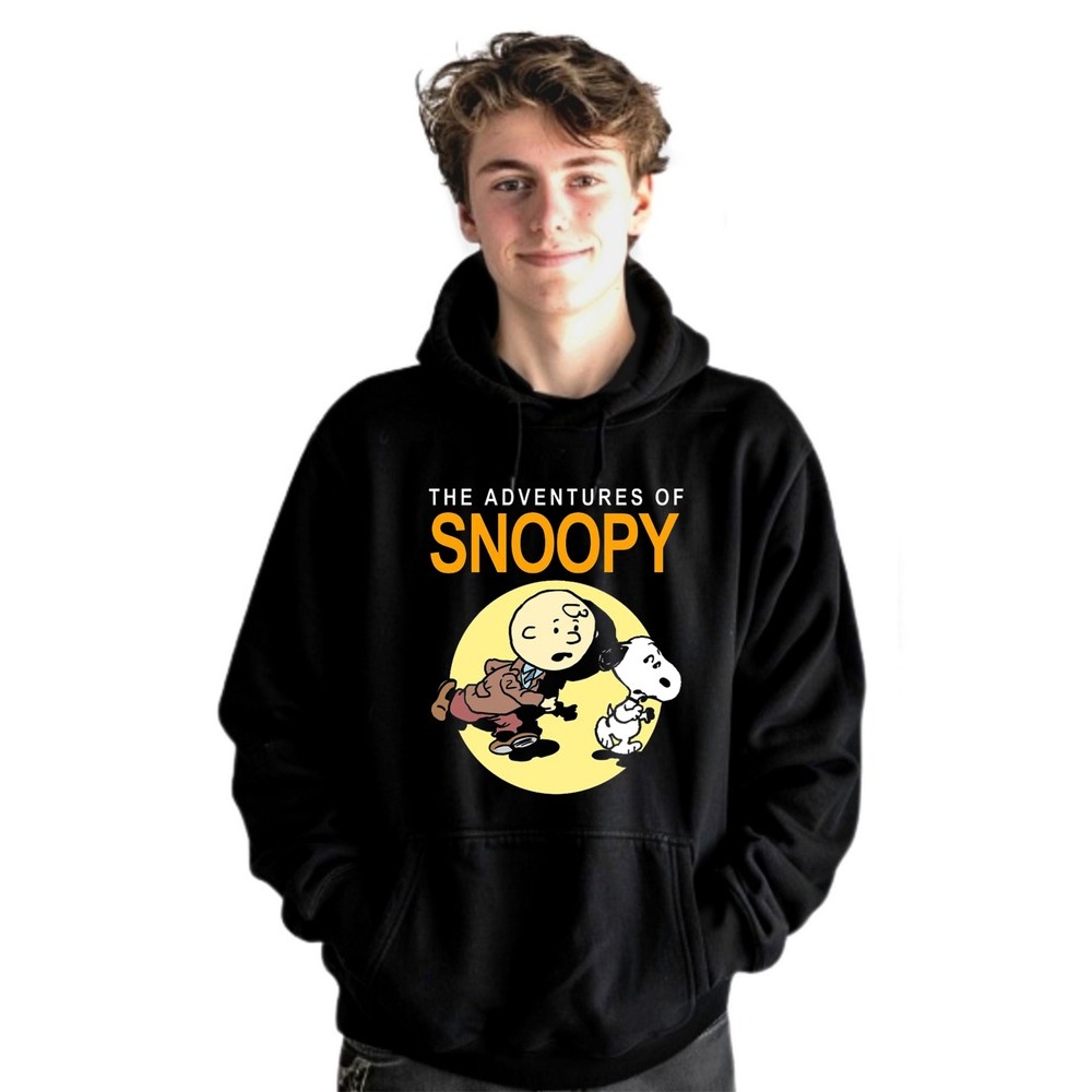 Moletom Snoopy Tintin Moletom Canguru Capuz Unissex M1