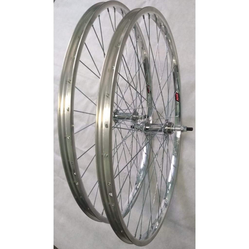 RODAS BICICLETAS POTI-MONARK-BARRA CIRCULAR-FORTE-26X1.1/2-AROS DE ALUMÍNIO STANDARD-CUBOS AÇO-RAIOS FINOS-CÓD. 380.115