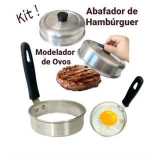 Kit Abafador De Hambúrguer + Modelador De Ovos Chapa Lanches Tampa Abafador Modelador Ovos em Oferta na Shopee