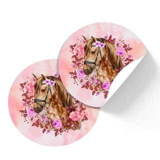 60 Etiquetas Adesivos Cavalo Rosa Country 3cm Envioimediato em Oferta na Shopee