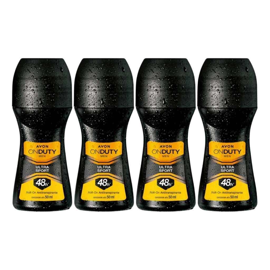 Kit com 4 Desodorante Roll-on On Duty Ultra Sport 48ml - Masculino Avon