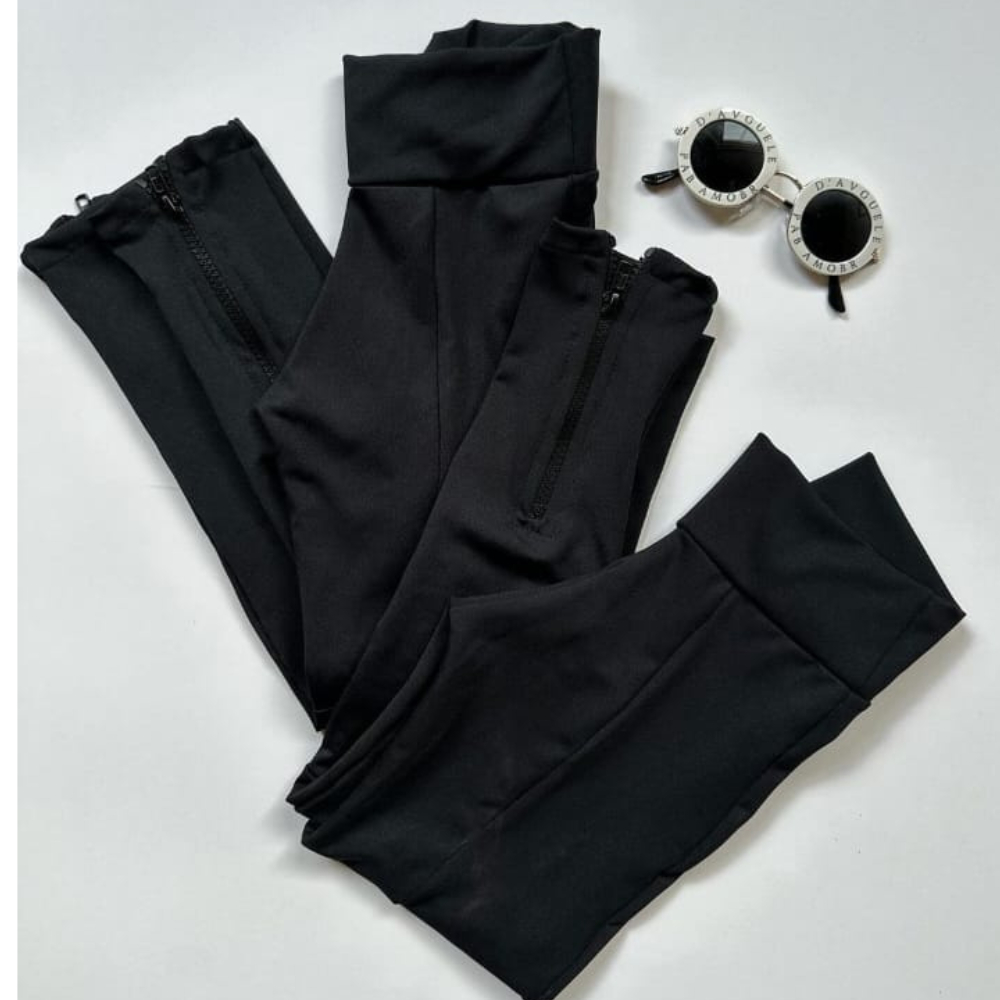 Calças Legging Feminina Infantil Juvenil Leggings Super Grossa Suplex Liso Com Elastano