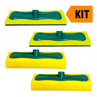 Kit 2 Esfregão Espuma Esponja Passa Cera + 2 Limpa Azulejo em Oferta na Shopee