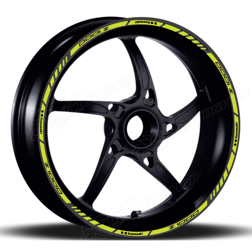Friso Adesivo Refletivo Amarelo Limão Roda Moto Kawasaki Z 1000 Z1000