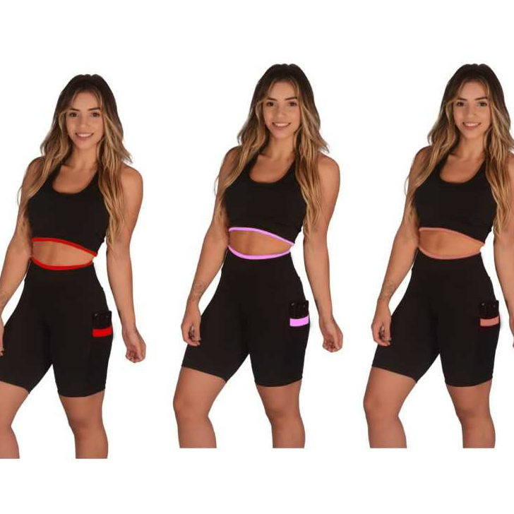 Kit 3 bermuda fitness academia caminhada academia