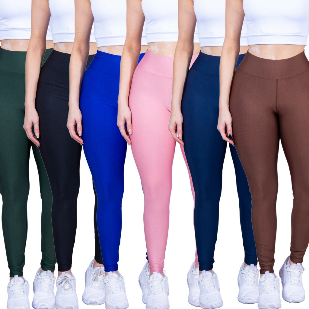 Kit 6 Calças Ginástica Legging Fitness Academia Suplex Leg