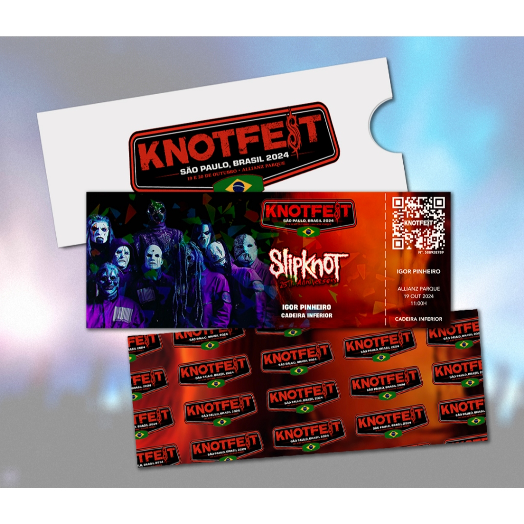Ingresso Holográfico Personalizado - Knotfest 2024 (Slipknot)