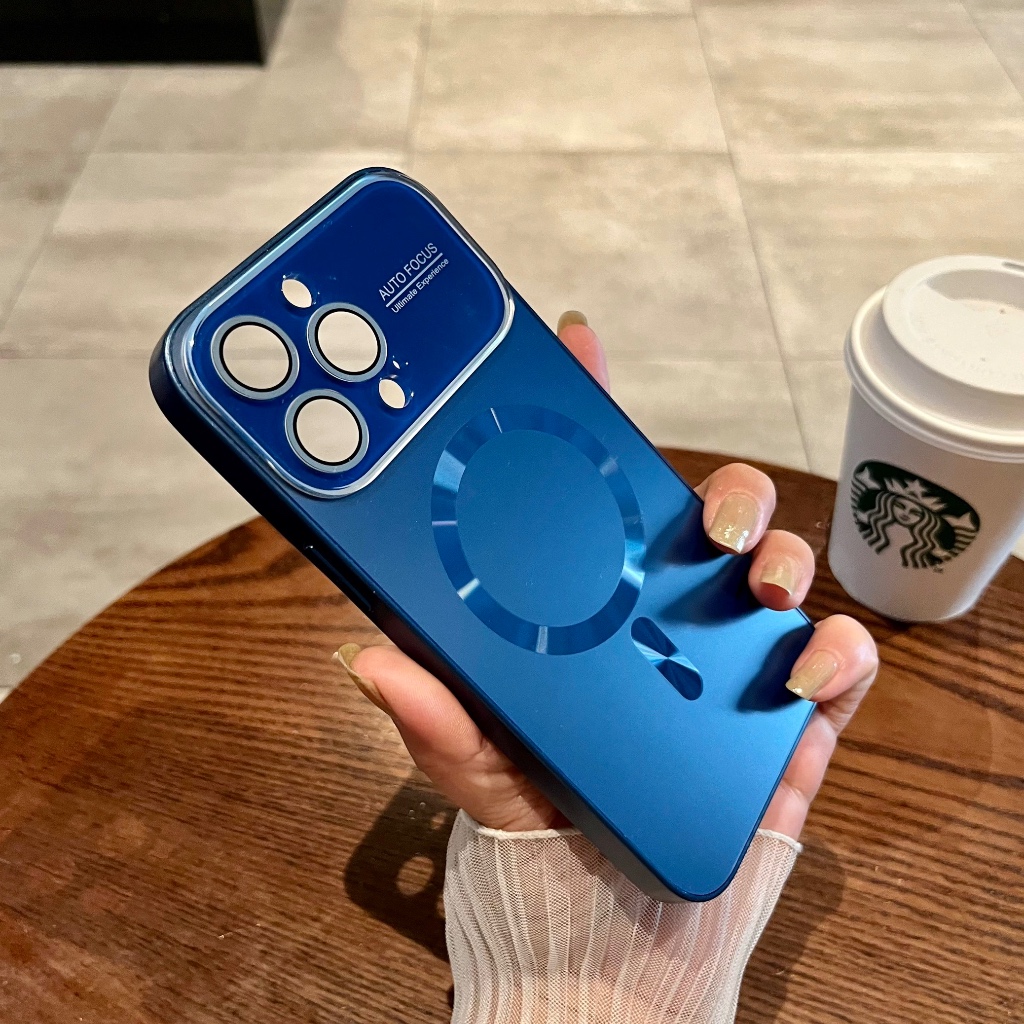 capa de celular Magnética Perolada  Para PC Iphone 15 14 13 12 11 Pro Max Com Proteção De Lente De Vidro De Janela Grande