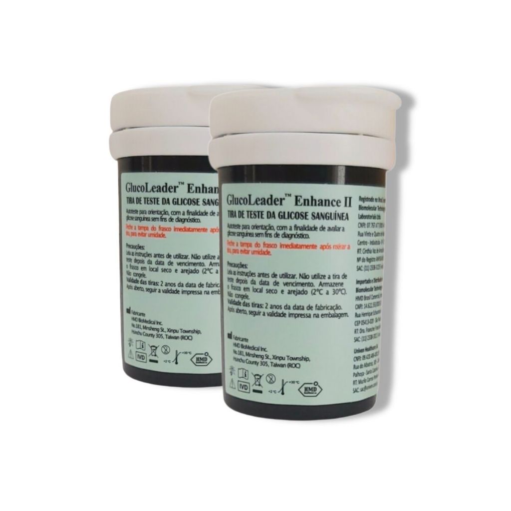 Frascos De Tiras Reagentes Diabetes Glicemia  para Aparelho Monitor de glicose  kit c/ 100 un