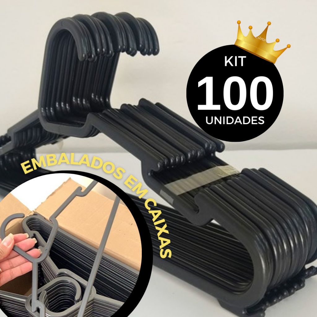 30 a 100 cabides reforçado para roupas cabide adulto preto cruzeta para roupa