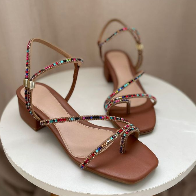 Sandália Feminina Salto Bloco 404