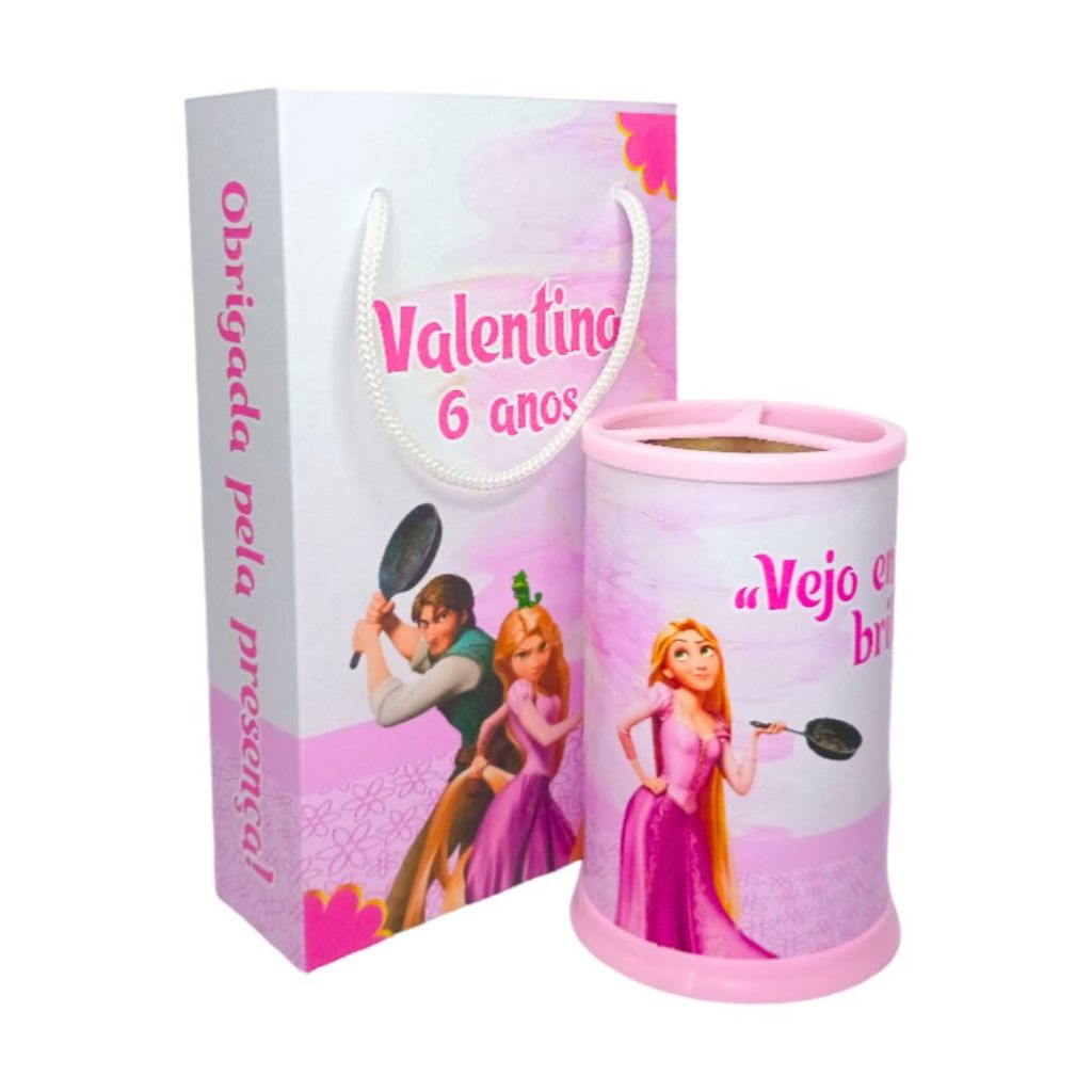 Kit Lembrancinha Personalizado - Sacolinhas e Porta-Lápis Enrolados