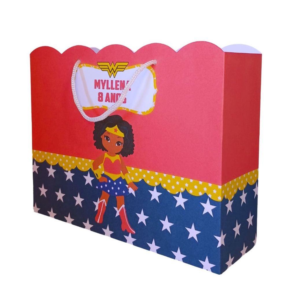 Sacolinhas Personalizadas G Mulher Maravilha - Fazemos em qualquer tema
