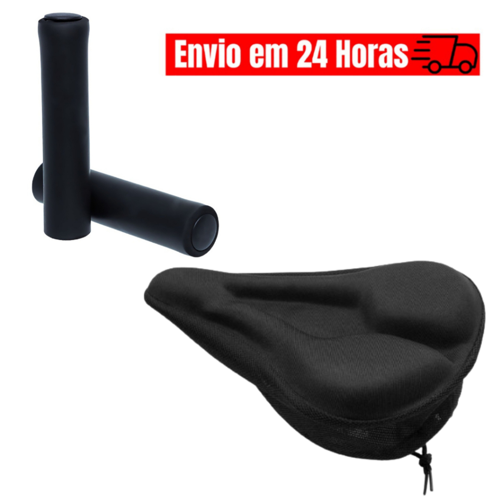 Par Manopla Punho Bike MTB GTA Espuma Gel Silicone Capa de Selim Banco Gel Confortável Ajustável Ciclismo