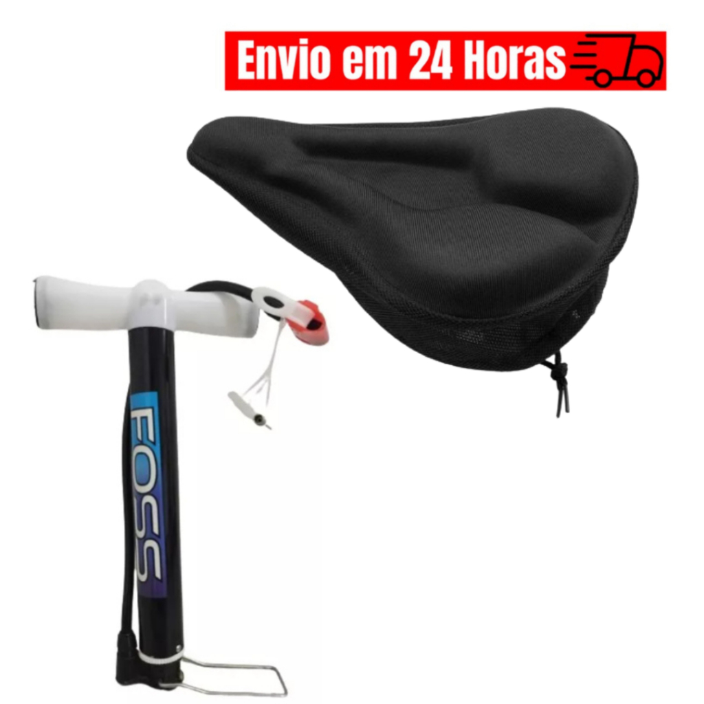 Bomba De Encher Pneu De Bike Aço 30cm Foss Mtb Bicicleta Tipo Yamada Capa de Selim Banco Gel Confortável Ajustável Ciclismo