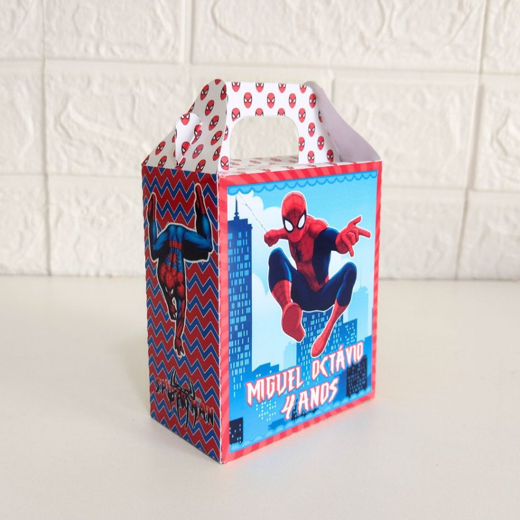 Maleta Personalizada Homem Aranha - (PEGUE E MONTE) Kit festa - lembrancinha - aniversário - caixas personalizadas