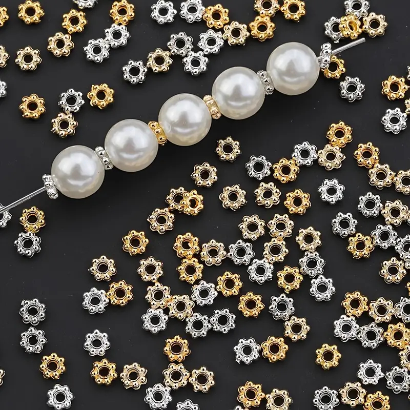 Separador de Miçangas Entremeio Espaçador 6mm-15gramas (Aprox 240 peças) DIY Margarida Flor