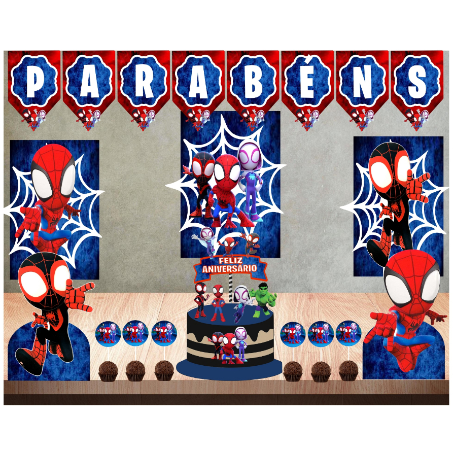 Kit Festa Spidey e Seus Amigos Espetaculares - Homem Aranha - Só um Bolinho Mesversário
