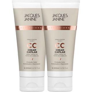 Kit Jacques Janine CC Cream Capilar Duo Finalizador Leave-In Termoativo 200ml em Oferta na Shopee