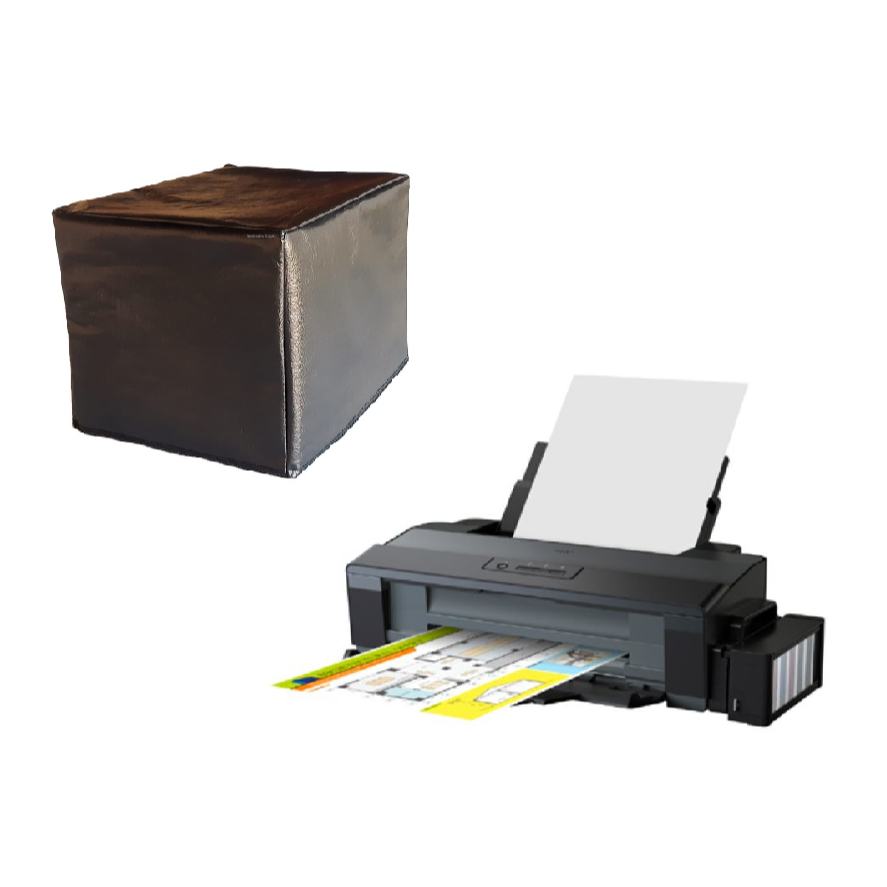 Capa Para Impressora Epson Ecotank L1300 L1800 Em Corino Preto De Alta Qualidade