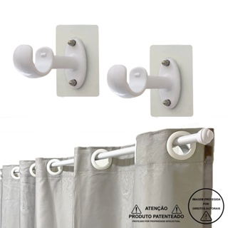 Suporte Cortina Adesivo Varão Até 28mm Exclusivo Par 2 Peças 10kg Varias Cores em Oferta na Shopee