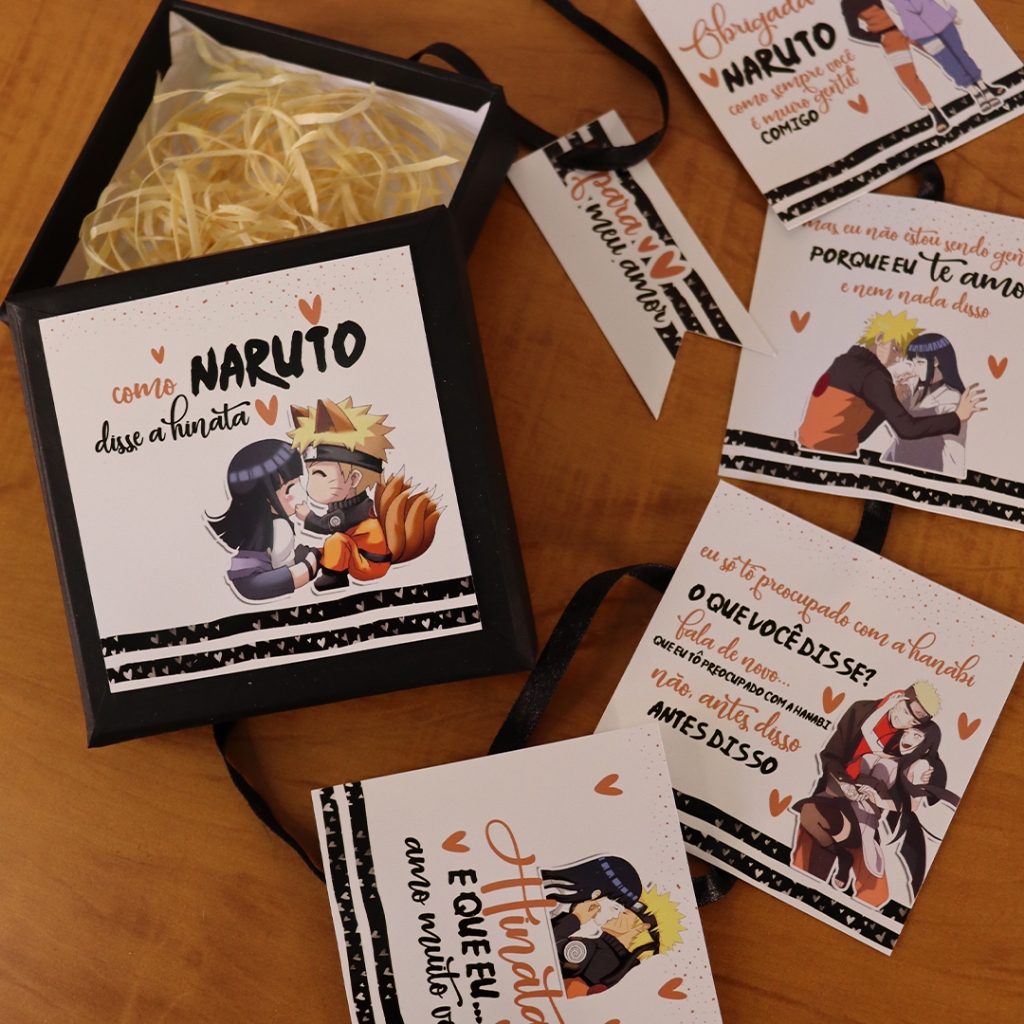 Minii Box Naruto e Hinata presente romântico, dia dos namorados em Oferta na Shopee