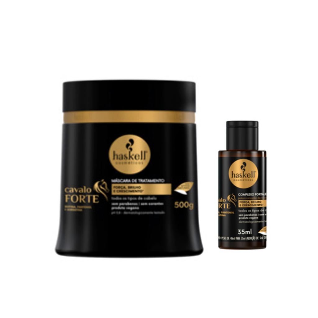 Máscara Haskell Cavalo Forte 500g + Complexo Fortalecedor 35ml Haskell - KIT CRESCE CABELO