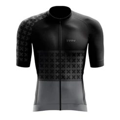Camisa de Ciclismo Masculina Premuim Zíper Total Bike Pedal Mtb Camiseta Preta Cinza
