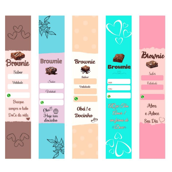 100 Cintas, Faixa, Rótulo Para Brownie, 4x20 cm Personalizadas