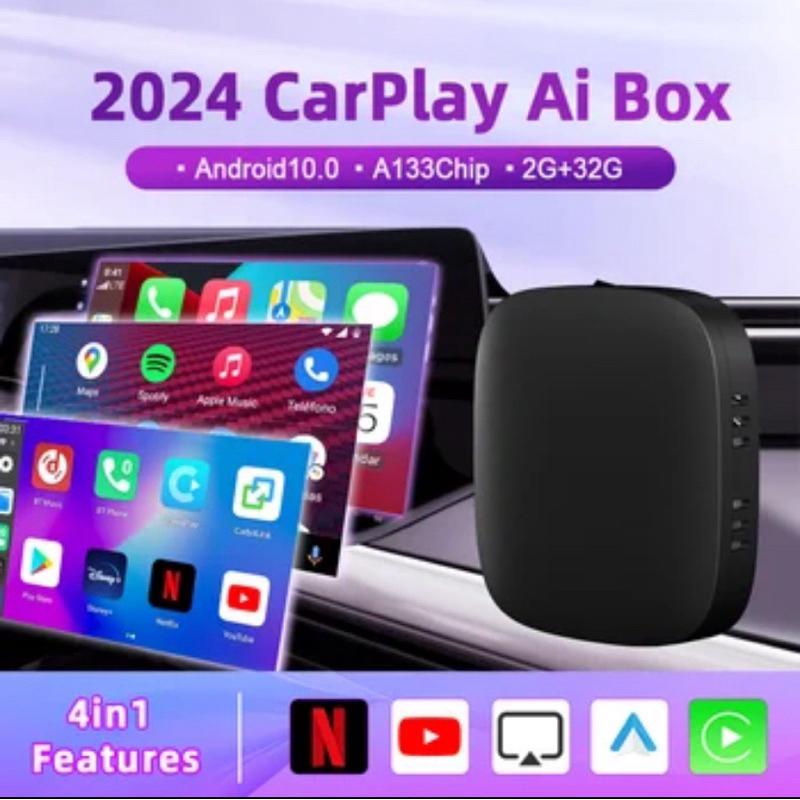 Streaming Box Automotivo 2gb 16gb CarPlay e Android auto sem fio
