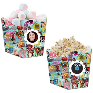 Cachepo Centro De Mesa Decoração de Festa Festa Anos 90 Vintage COM SUA FOTO em Oferta na Shopee