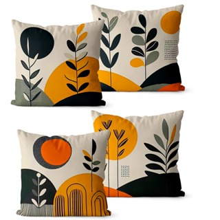 Kit 4 Capas de Almofadas Decorativas 45x45 - Amarelo e Preto em Oferta na Shopee