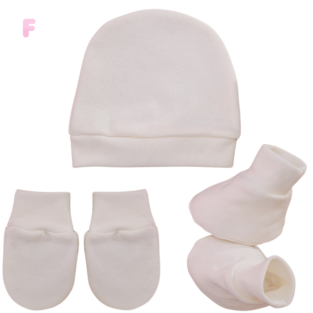 Kit Bebê Conforto Touca Luva Sapato 100% Algodão Suedine Anti Alérgico Acessório Presente Grávida