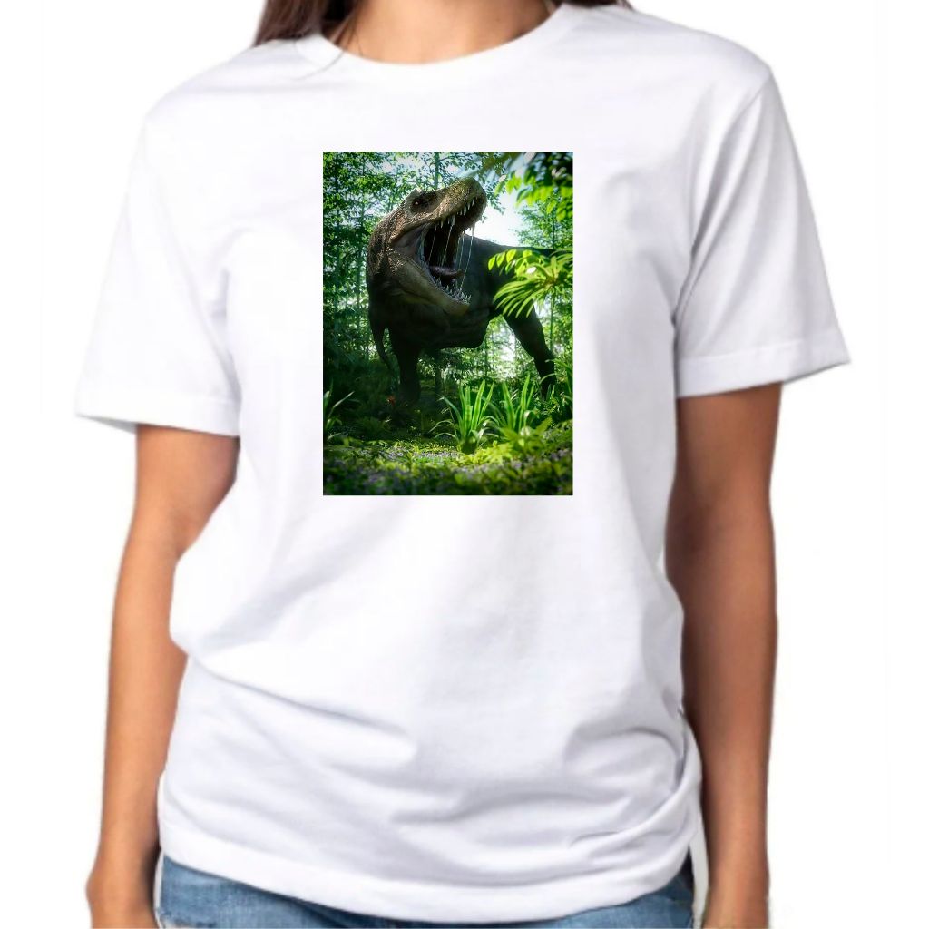 Camiseta Baby Look Raglan Feminina ou Camiseta Raglan Unissex Animal Pré Histórico Dinossauro 09