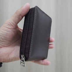 Carteira Masculina zíper Sintética Compacta Cartões CNH Cédulas Moedas