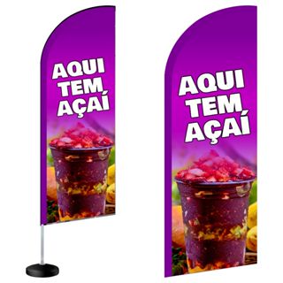 Wind Banner Açai Fly Flag Sorveteria Dupla Face Completo Tecido em Oferta na Shopee