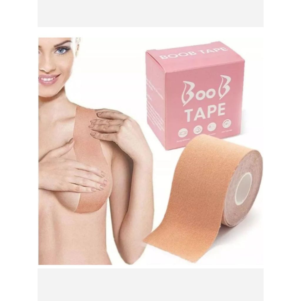 Sutiã Adesivo Boob Tape Levanta Seio Fita Invisível peito Rolo 5 metros resistente a agua ...