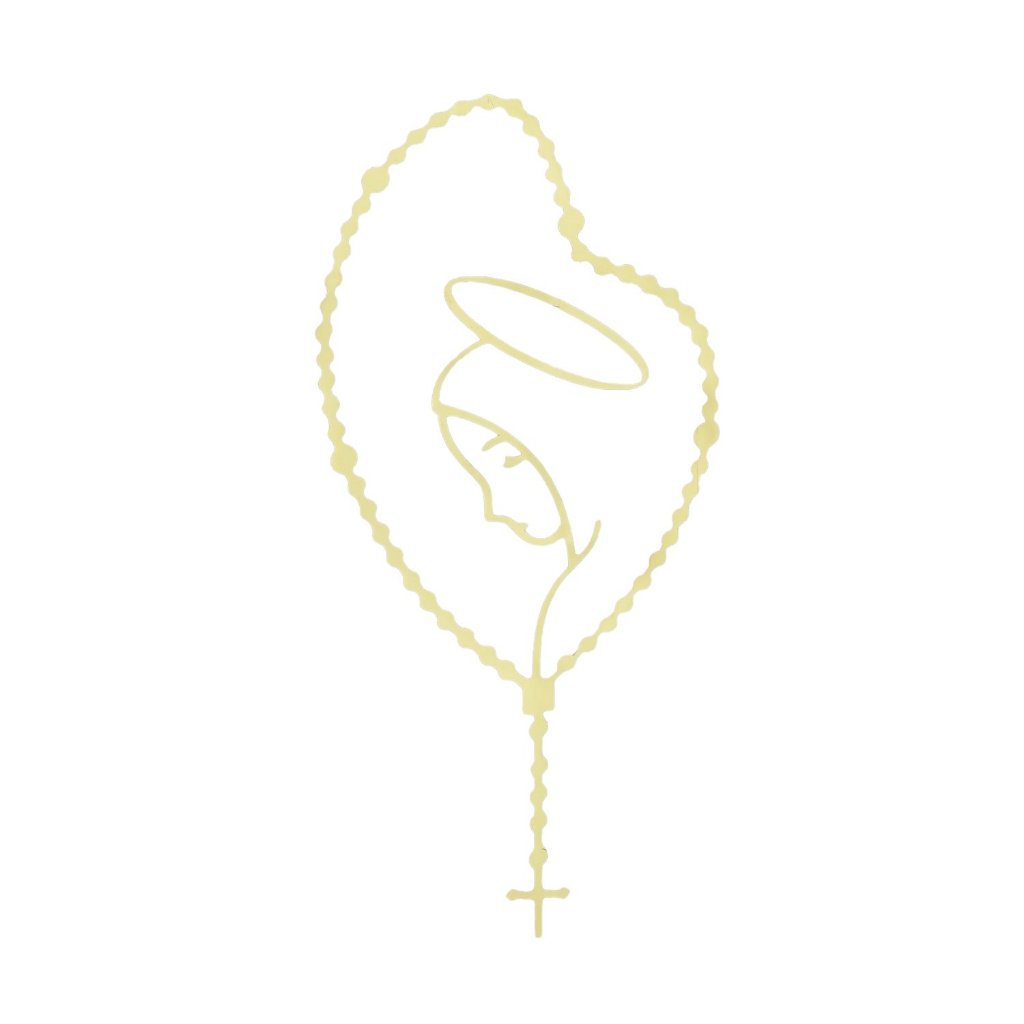 Adesivo Terço de Nossa Senhora do Silêncio Tam M - Dourado