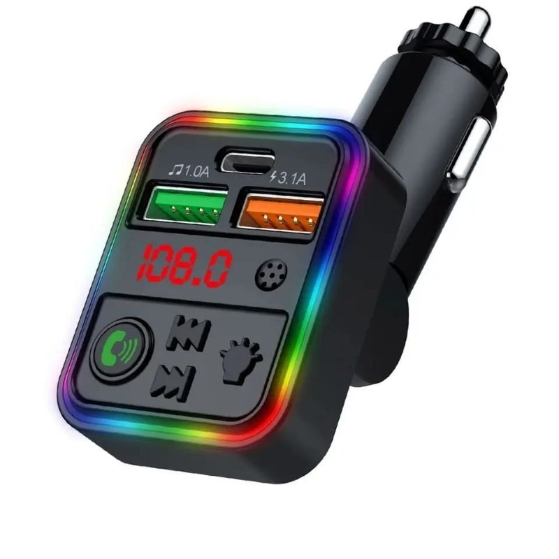 Transmissor FM e Carregador Veicular Bluetooth 5.0 USB Tipo C MP3