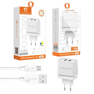 H'maston Y44 Fonte Carregador Turbo 4.8a 2 Usb Original V8 Tipo-c em Oferta na Shopee